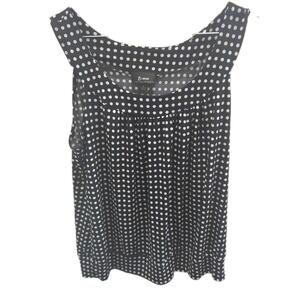 Byer California Women's Tank Top Black White Polka Dots Loose Size XL